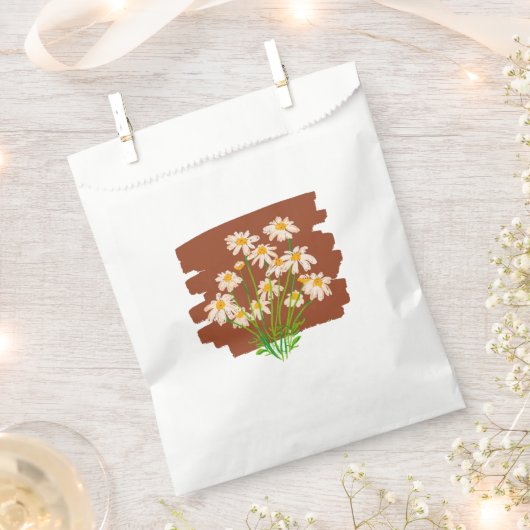 Rustic floral design on brown background geschenktütchen (Ausgeschnitten)