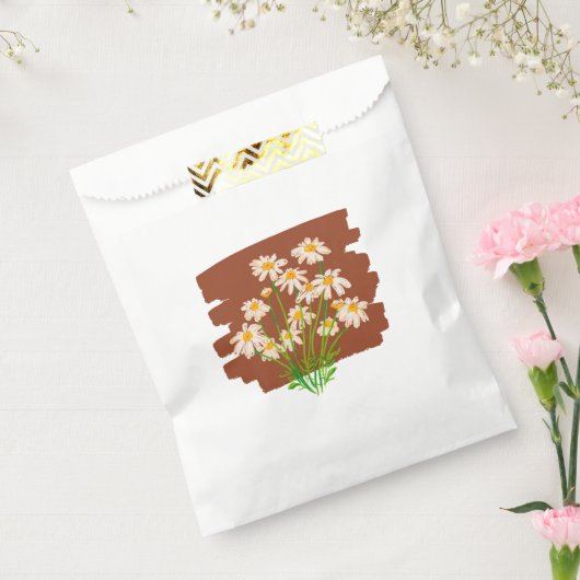 Rustic floral design on brown background geschenktütchen (Versiegelt)