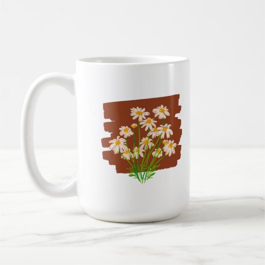 Rustic floral design on brown background kaffeetasse (Links)
