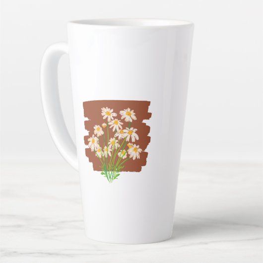 Rustic floral design on brown background milchtasse (Linke Ecke)