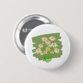 Rustic Floral Design on Green Background Button (Vorne & Hinten)