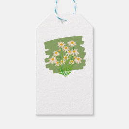 Rustic Floral Design on Green Background Geschenkanhänger
