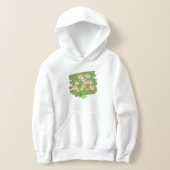 Rustic Floral Design on Green Background Hoodie (Ablage )