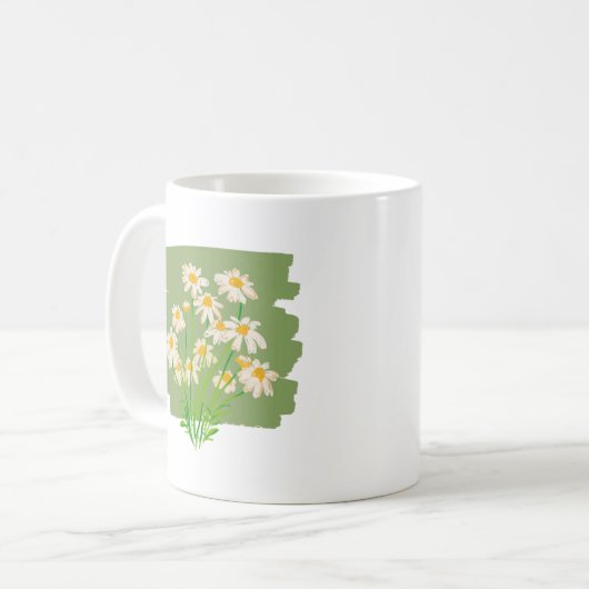 Rustic Floral Design on Green Background Kaffeetasse (Vorderseite Links)