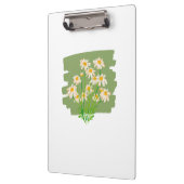 Rustic Floral Design on Green Background Klemmbrett (Links)