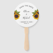 Rustic floral elegant script wedding save date fächer (Vorderseite)