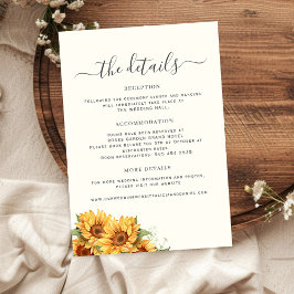 Rustic floral elegant wedding guest details begleitkarte