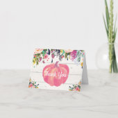 Rustic Floral Fall Pumpkin Danke Karte (Vorderseite)