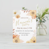 Rustic Floral For Women – Boho Fall Flowers Einladung (Stehend Vorderseite)