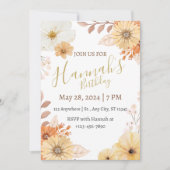 Rustic Floral For Women – Boho Fall Flowers Einladung (Vorderseite)