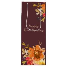 Rustic Floral Friendsgiving  Geschenktüte Für Weinflaschen