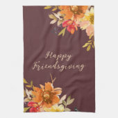 Rustic Floral Friendsgiving  Geschirrtuch (Vertikal)