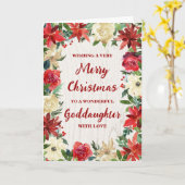 Rustic Floral Godtochter Frohe Weihnachten Karte (Gelbe Blume)