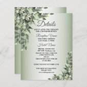 Rustic Floral Greenery Eucalyptus Leaves Details Begleitkarte (Vorne/Hinten)