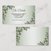 Rustic Floral Greenery Eucalyptus Leaves Details Begleitkarte (Vorne/Hinten)