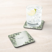 Rustic Floral Greenery Eucalyptus Leaves Getränkeuntersetzer (Rechte Seite)