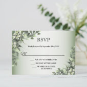 Rustic Floral Greenery Eucalyptus Leaves RSVP Karte (Stehend Vorderseite)