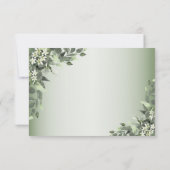 Rustic Floral Greenery Eucalyptus Leaves RSVP Karte (Rückseite)