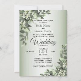 Rustic Floral Greenery Eucalyptus Leaves Wedding Einladung