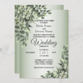 Rustic Floral Greenery Eucalyptus Leaves Wedding Einladung (Vorne/Hinten)