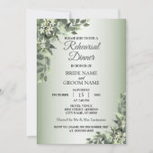 Rustic Floral Greenery Leaves Rehearsal Dinner Einladung (Vorderseite)