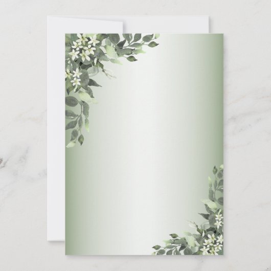 Rustic Floral Greenery Leaves Rehearsal Dinner Einladung (Rückseite)