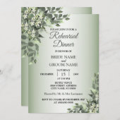 Rustic Floral Greenery Leaves Rehearsal Dinner Einladung (Vorne/Hinten)