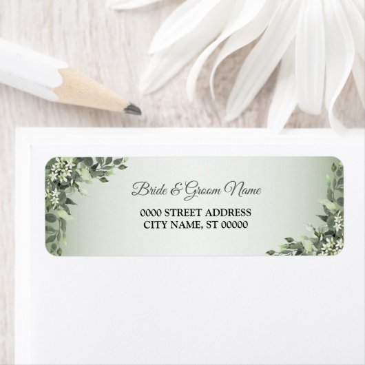 Rustic Floral Greenery Leaves Return Address (Insitu)