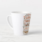 Rustic Floral "Grow Through What You Go Through" Milchtasse (Linke Ecke)