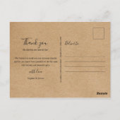 Rustic Floral Heart Wedding Foto Script Vielen Dan Postkarte (Rückseite)