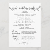 Rustic Floral Hochzeitsprogramm 12x18 Design Programm (Rückseite)