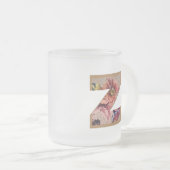 Rustic Floral Initial Letter Z Monogram Mattglastasse (VorderseiteRechts)