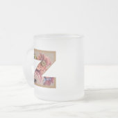 Rustic Floral Initial Letter Z Monogram Mattglastasse (Vorderseite Links)