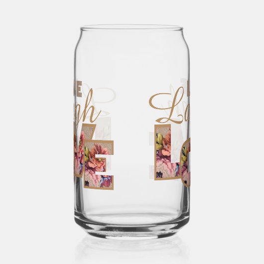 Rustic Floral Letters Live Laugh Love  Dosenglas (Links)