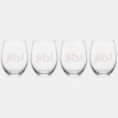 Rustic Floral Letters Live Laugh Love Weinglas Ohne Stiel (Hinten)