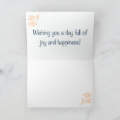 Rustic Floral Light Orange Birthday Karte (Innenseite)