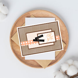 Rustic Floral Light Orange Birthday Karte