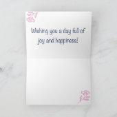 Rustic Floral Light Pink Birthday Karte (Innenseite)