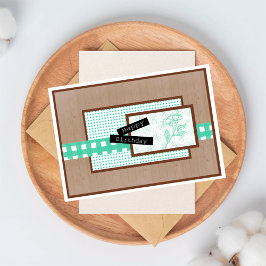 Rustic Floral Light Turquoise Birthday Karte