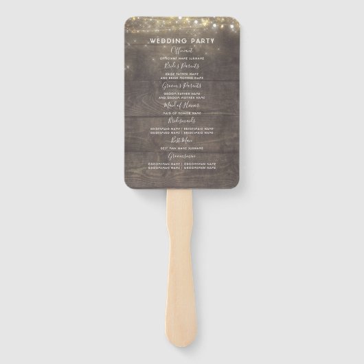 Rustic Floral Mason Jar Wedding Program Fächer (Rückseite)