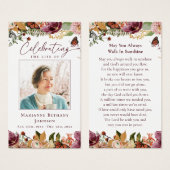 Rustic Floral Memorial Funeral Prayer Card (Vorne & Hinten)