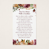 Rustic Floral Memorial Funeral Prayer Card (Rückseite)