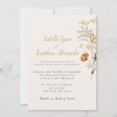 Rustic Floral Minimalist Wedding Invitation Einladung (Vorderseite)