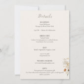 Rustic Floral Minimalist Wedding Invitation Einladung (Rückseite)