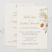 Rustic Floral Minimalist Wedding Invitation Einladung (Vorne/Hinten)