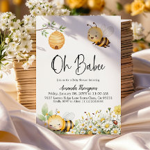 Rustic Floral Oh Babee Honey Bee Baby Shower