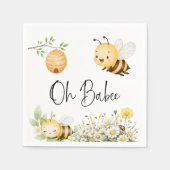 Rustic Floral Oh Babee Honey Bee Baby Shower Serviette (Vorderseite)