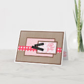 Rustic Floral Red Birthday Karte (Vorderseite)