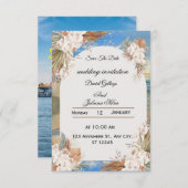 Rustic Floral Sky Wedding Invitation Einladung (Vorne/Hinten)