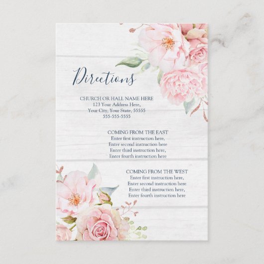 Rustic Floral Spring Wedding Direction Insert (Vorderseite)